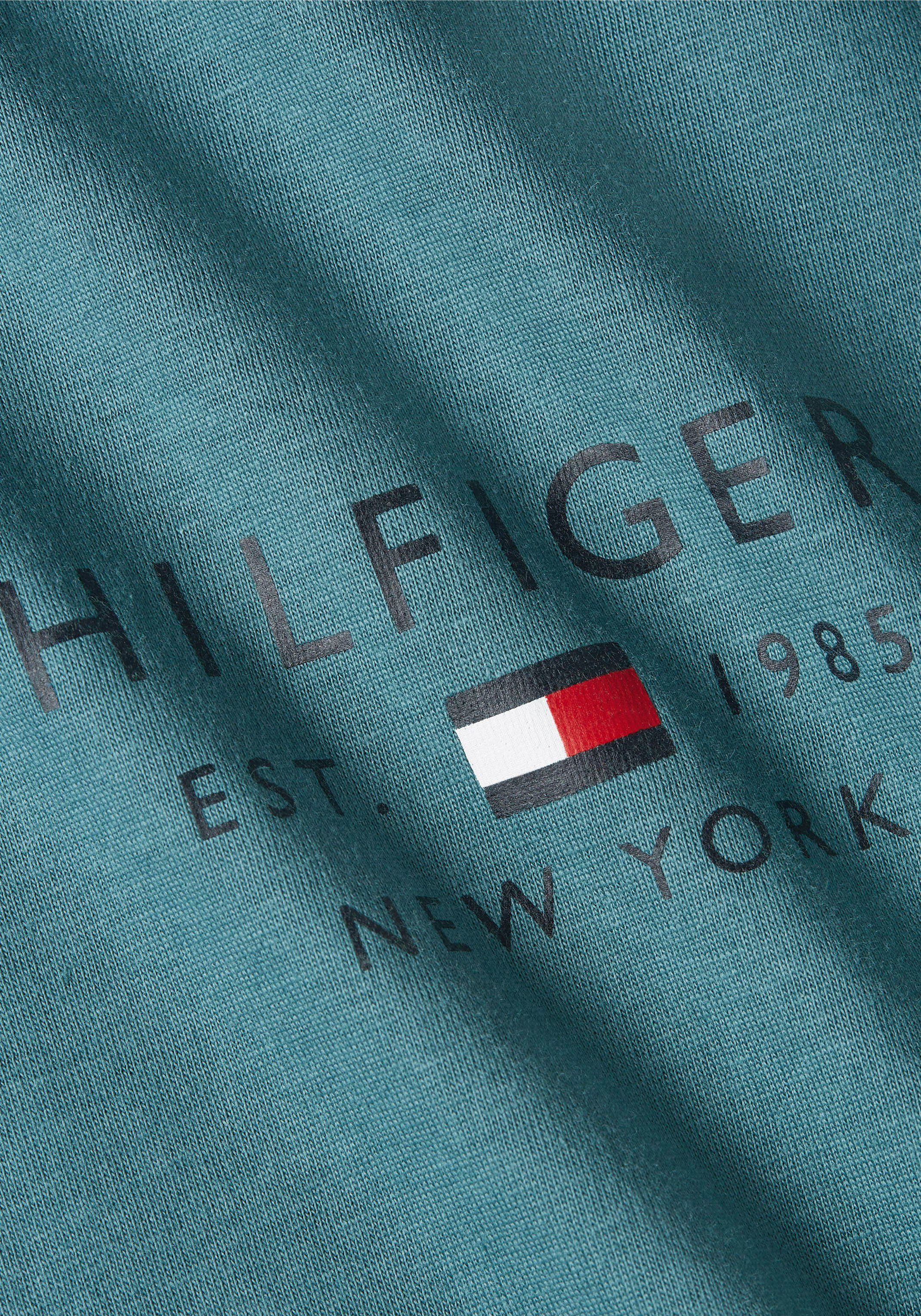 Green LOGO in SMALL Frosted LOVE Rundhalsshirt Basicform Hilfiger Tommy TEE BRAND