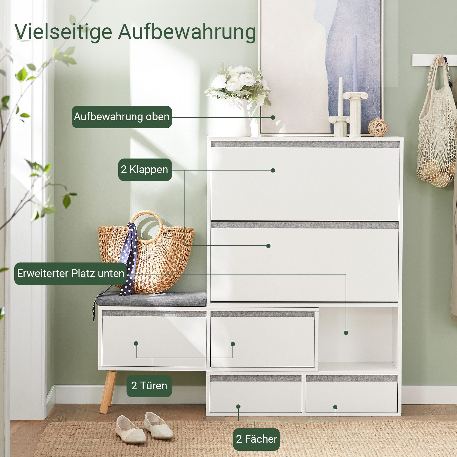 SoBuy Schuhschrank FSR134 Schuhablage mit 2 günstig online kaufen