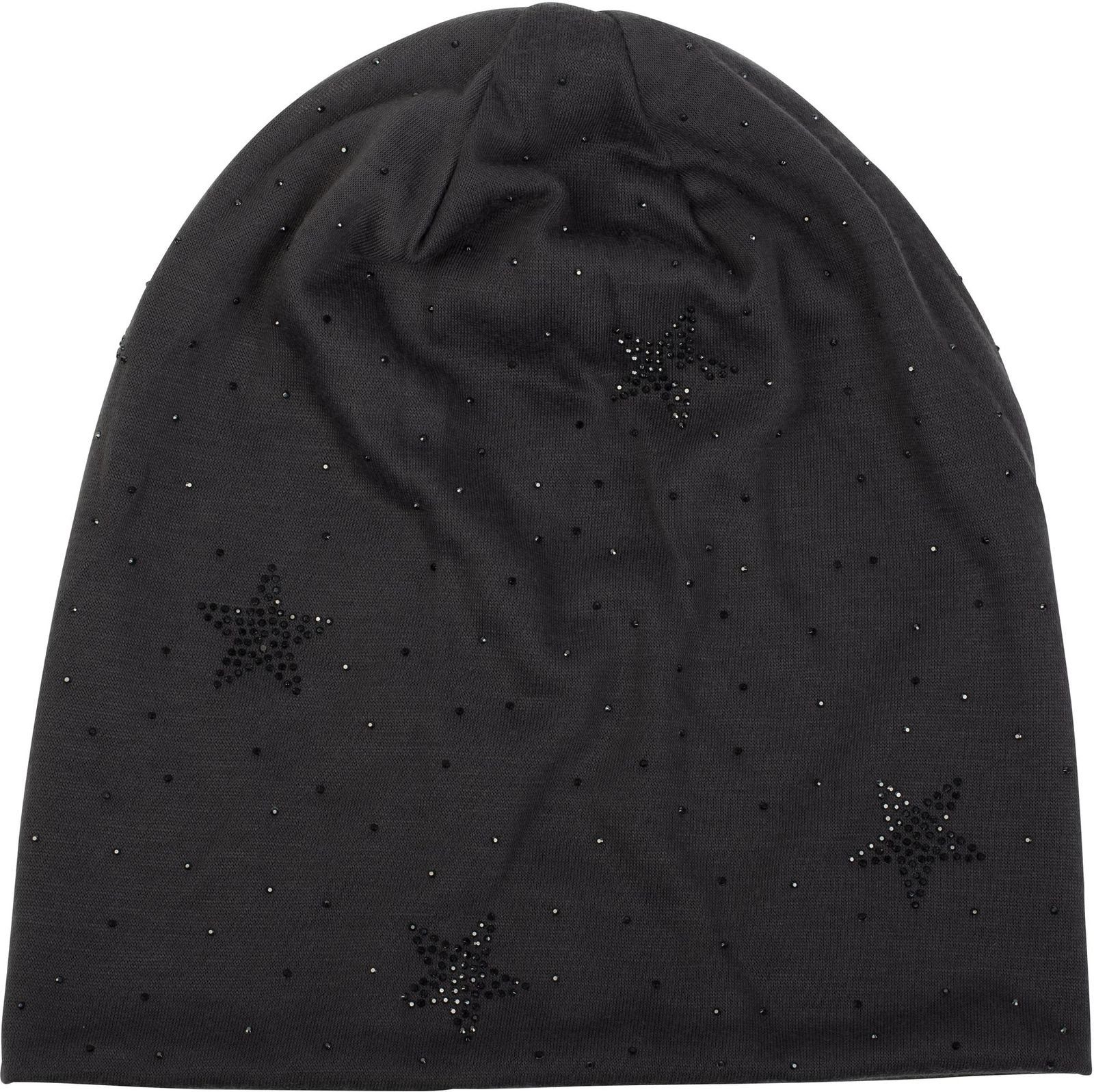 styleBREAKER Beanie mit Sterne (1-St) Strass Beanie Anthrazit