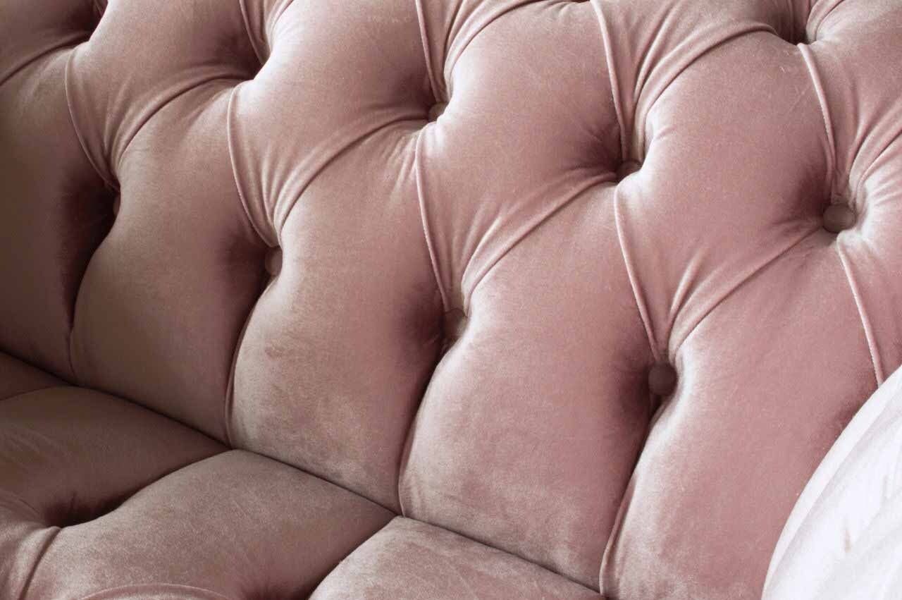Chesterfield, Europe Design Sessel 1 Sofa Made Polster Sitzer JVmoebel Sessel In Stoffsofas Luxus Rosa