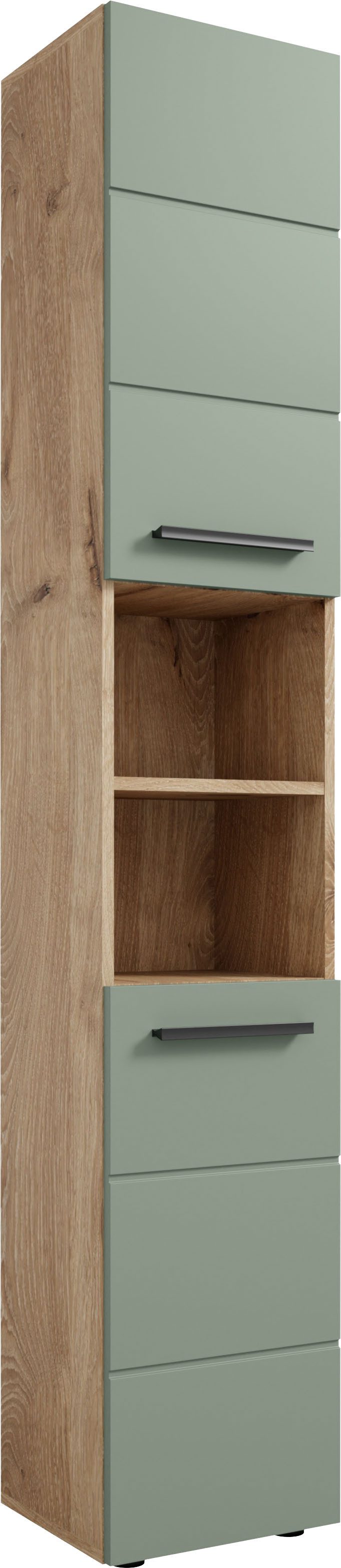 BASIC by Balculina Hochschrank Rom BxHxT 34x190x31 cm (1-St) Breite 34cm, Kunststoffgriffe, Made in Europa