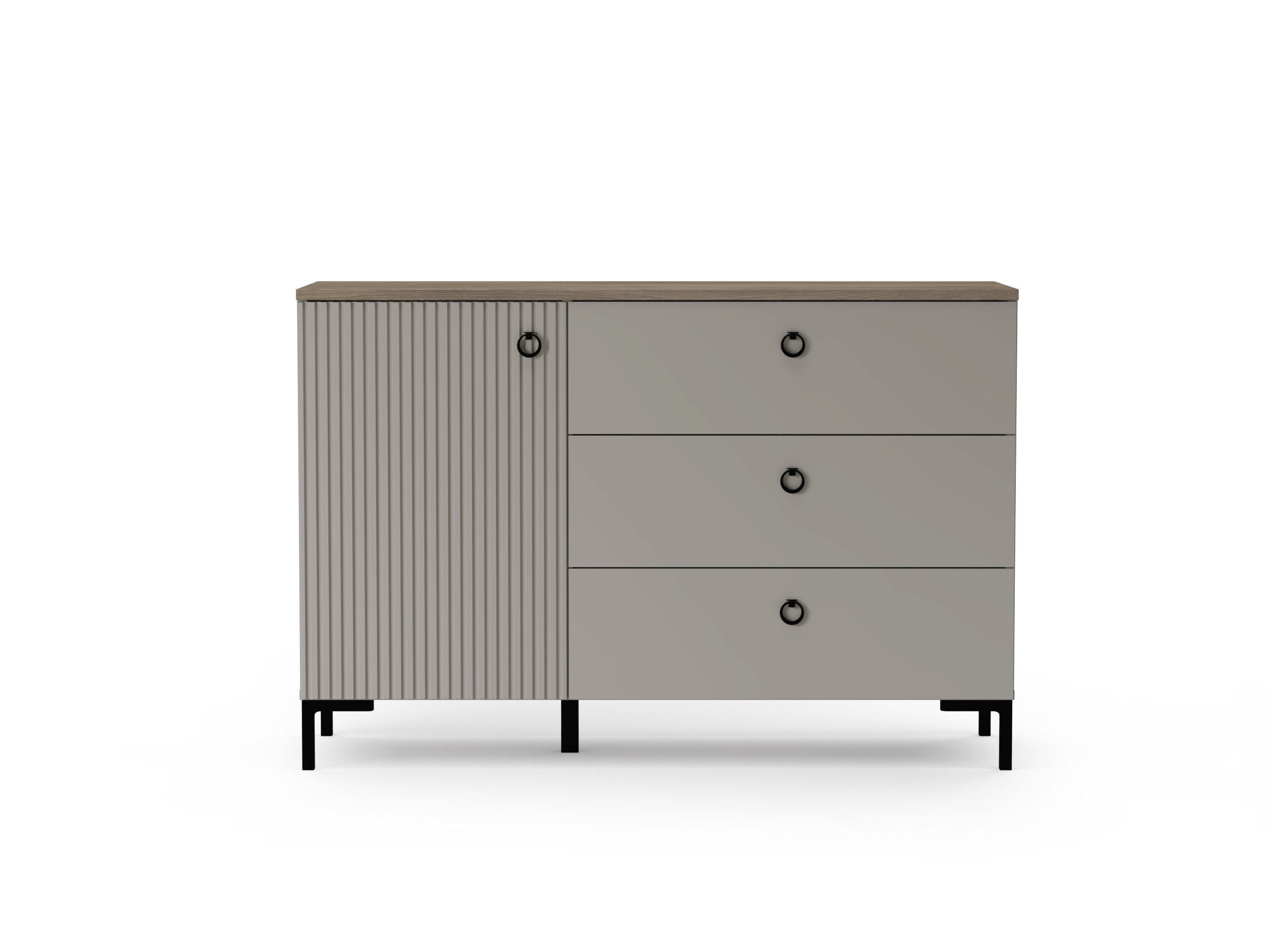 trendteam Sideboard, Mit Schubladen in Cashmere & Silverjack Eiche Dekor 120x81x41 cm