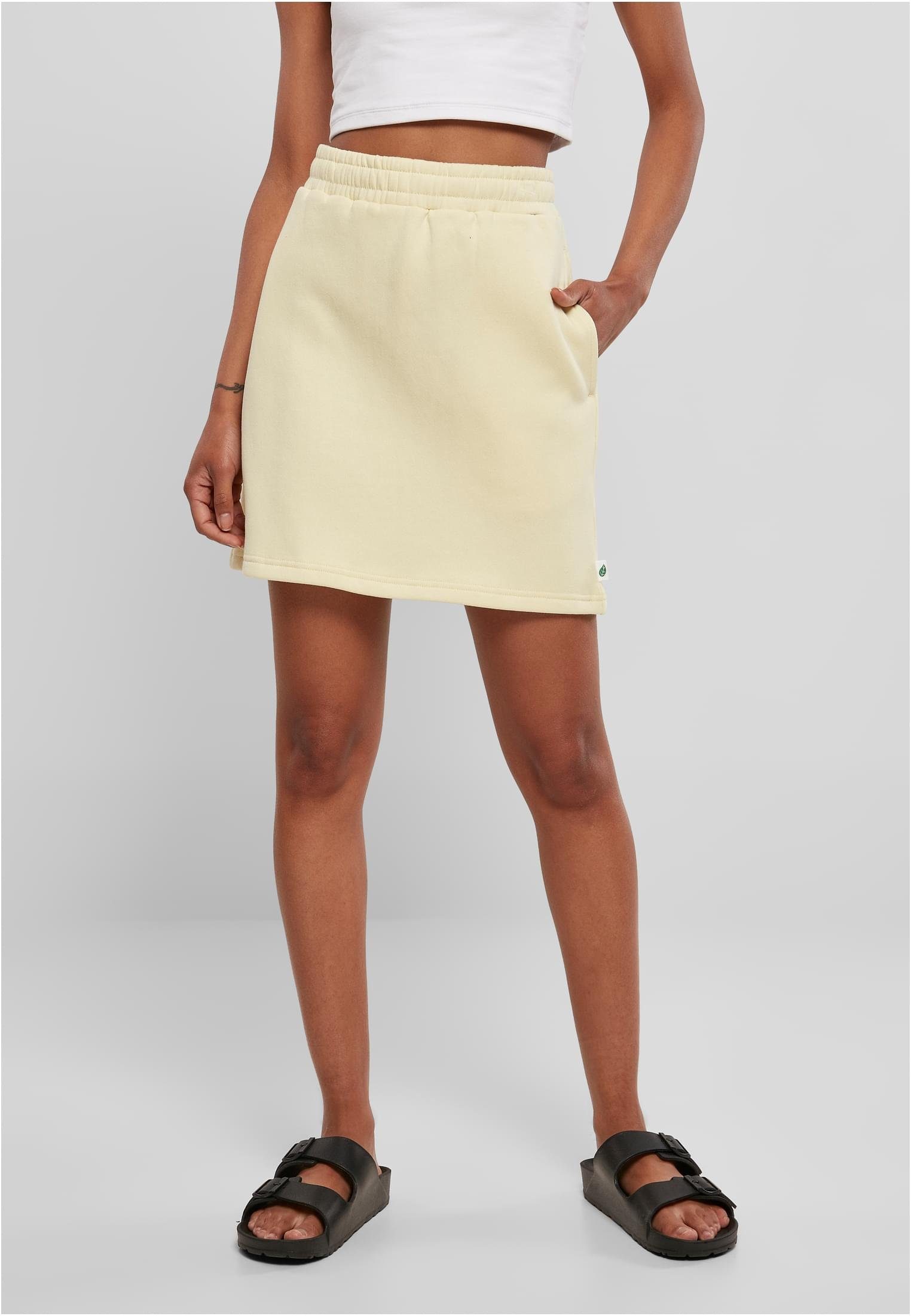 URBAN CLASSICS Jerseyrock Damen Skirt (1-tlg) Ladies Mini softyellow Organic Terry