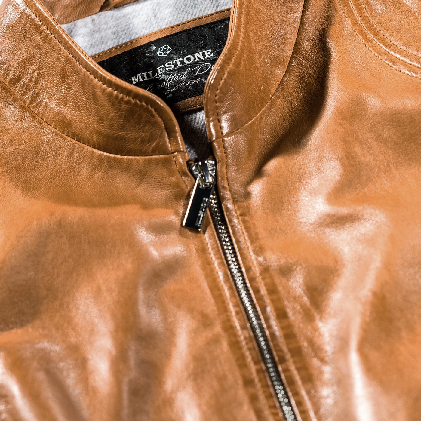 Milestone Lederjacke klassisch geschnitten aus Lammleder