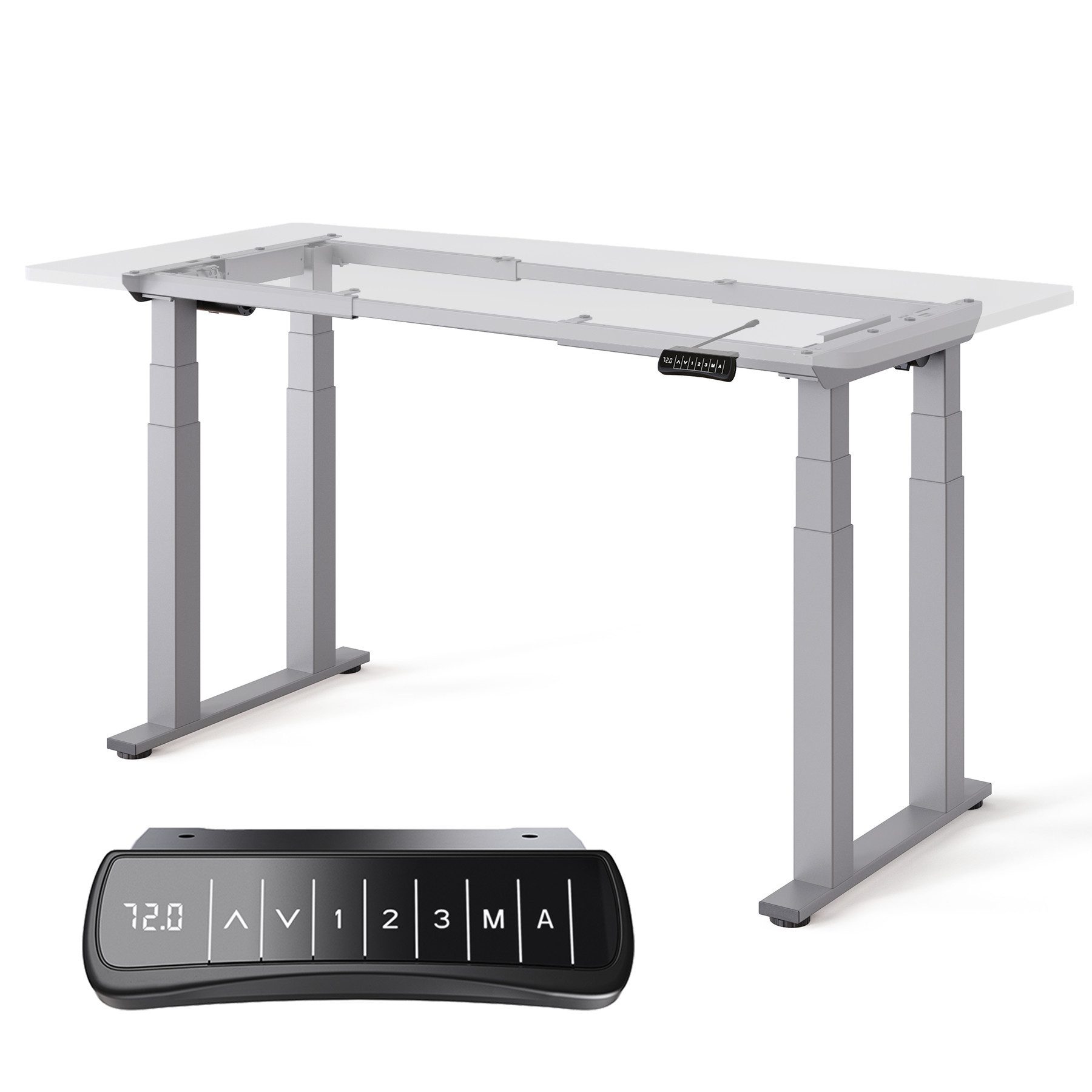 DESKSPACE Tischgestell Titan - Elektrisch höhenverstellbarer 4-Bein-Schreibtisch (Einzeltisch), Elektrisch höhenverstellbar, Dual-Motor, USB, Memory, 200 kg tragfähig