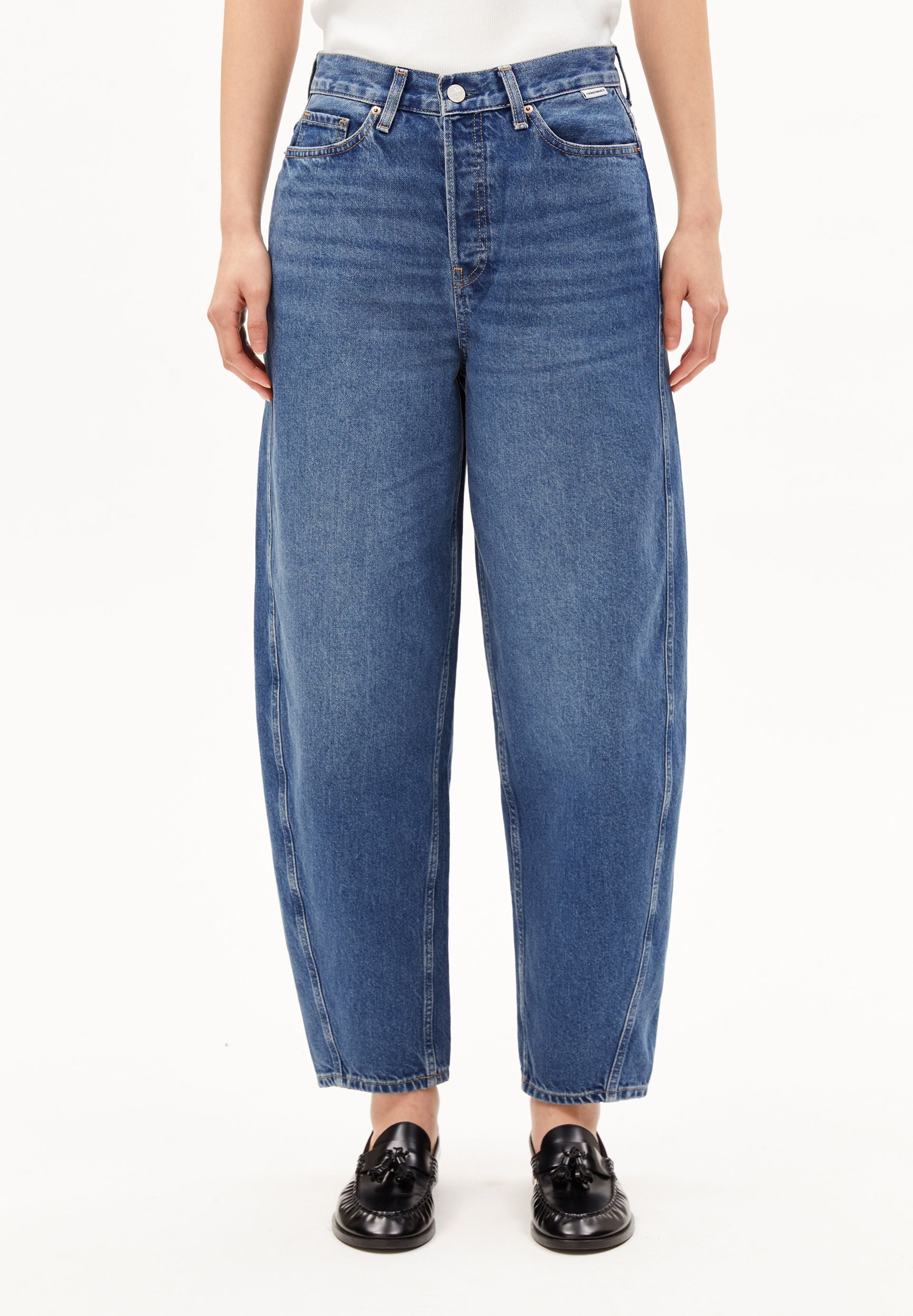 Armedangels Boyfriend-Jeans BAARLY BARREL Barrel Jeans recycelte Baumwolle (Non-Stretch) High waist