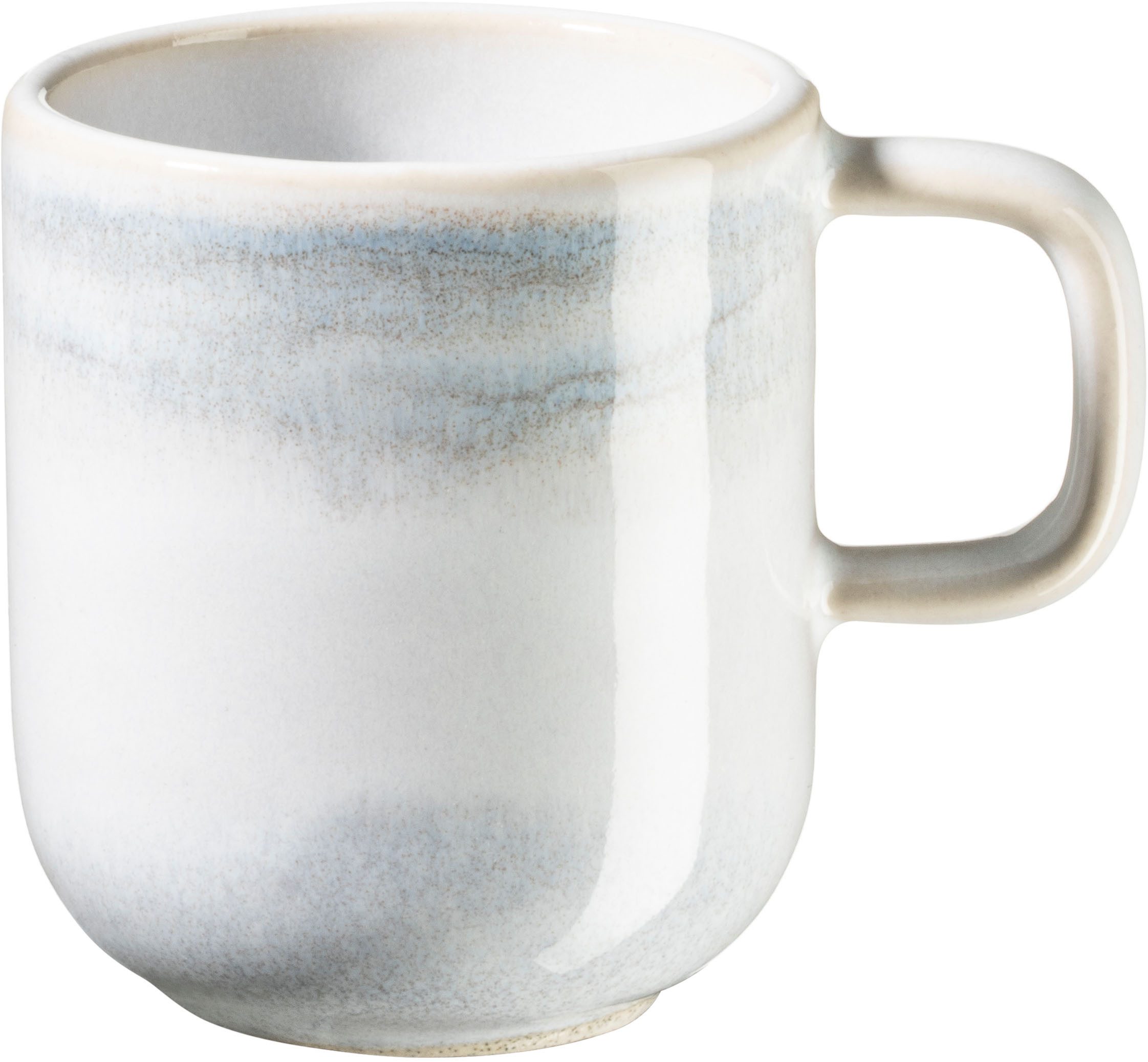 Gipfelstück Espressotasse Tiefer See, 8-tlg., Steinzeug, Scandi-Style, glänzende Reaktivglasur, jedes Stück ein Unikat