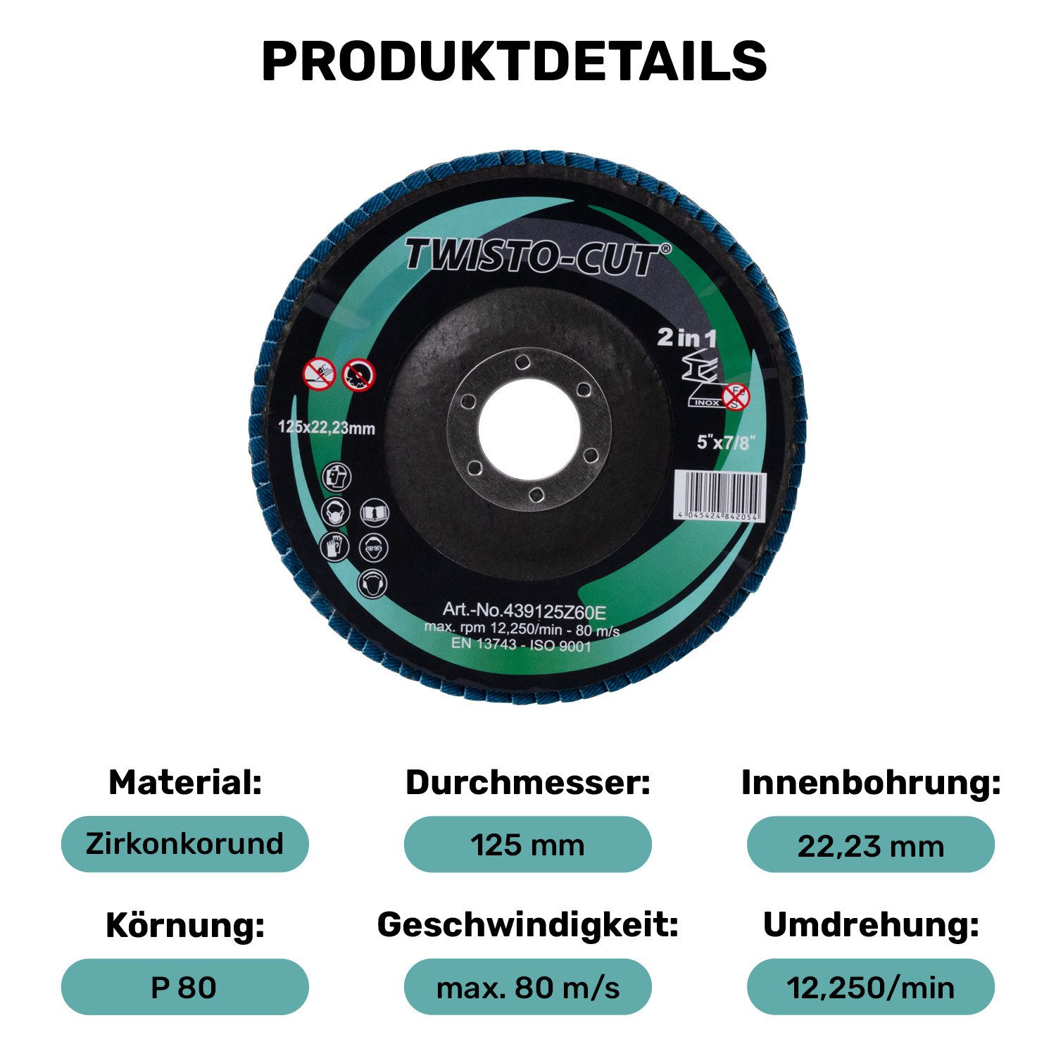 TWISTO-CUT Fächerschleifer Fächerscheibe 125 mm Korn günstig online kaufen