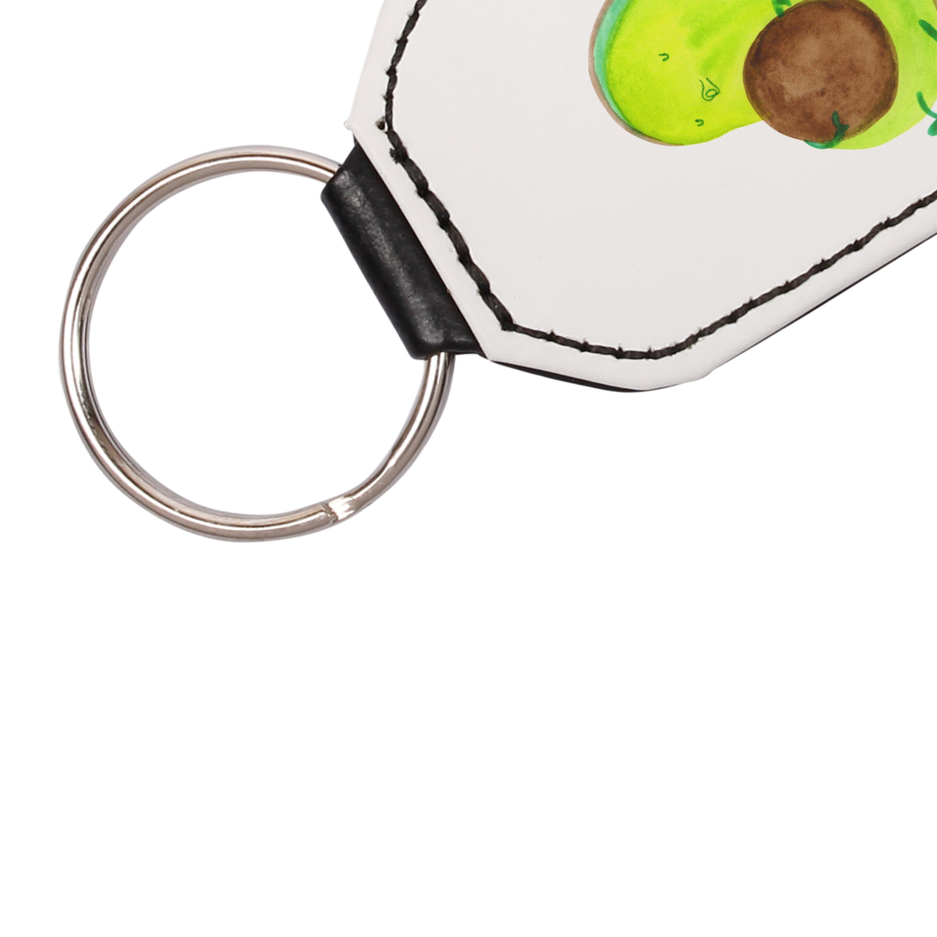 Weiß Schlüsselanhänger (1-tlg) Avocado Mr. & Mrs. Schlüsselanhänger, dick, Panda Vegan, pfeift Geschenk, - sch -
