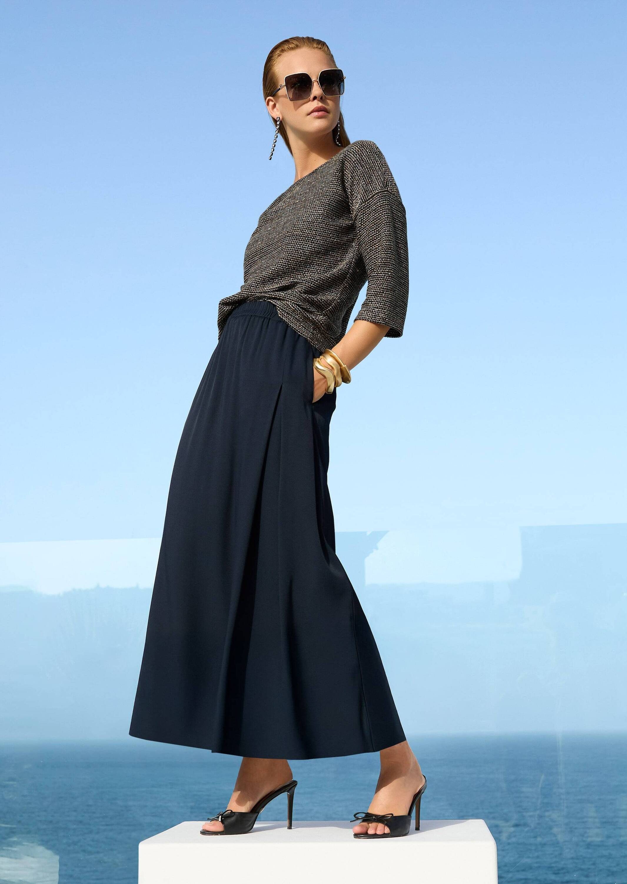 MADELEINE Maxirock Langer Rock mit tiefer Seitenfalte