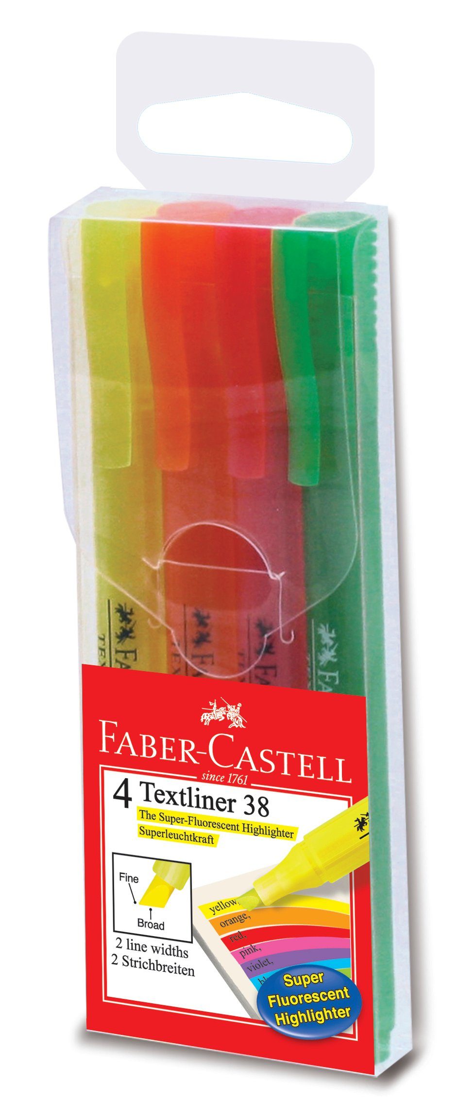 Faber-Castell Marker 4er Etui Textmarker "Textliner" 38