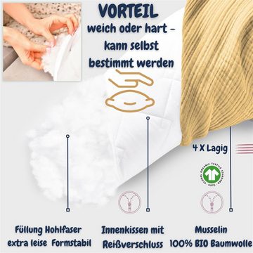 SEI Design Stillkissen Seitenschläferkissen Babynestchen Kuschelnest XXL, Schwangerschaftskissen mit Bezug, Bezug 100% Baumwolle