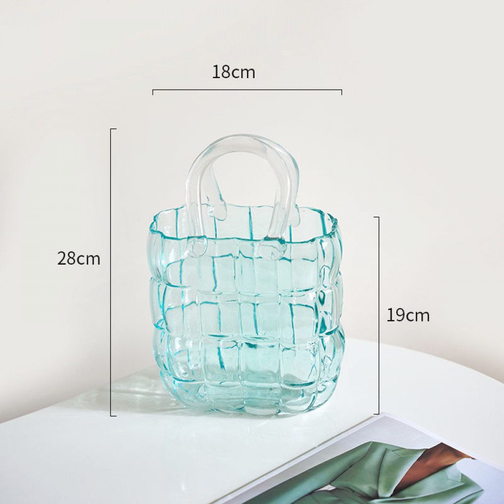FELIXLEO Dekovase Handtaschenvase aus Glas schillernde günstig online kaufen