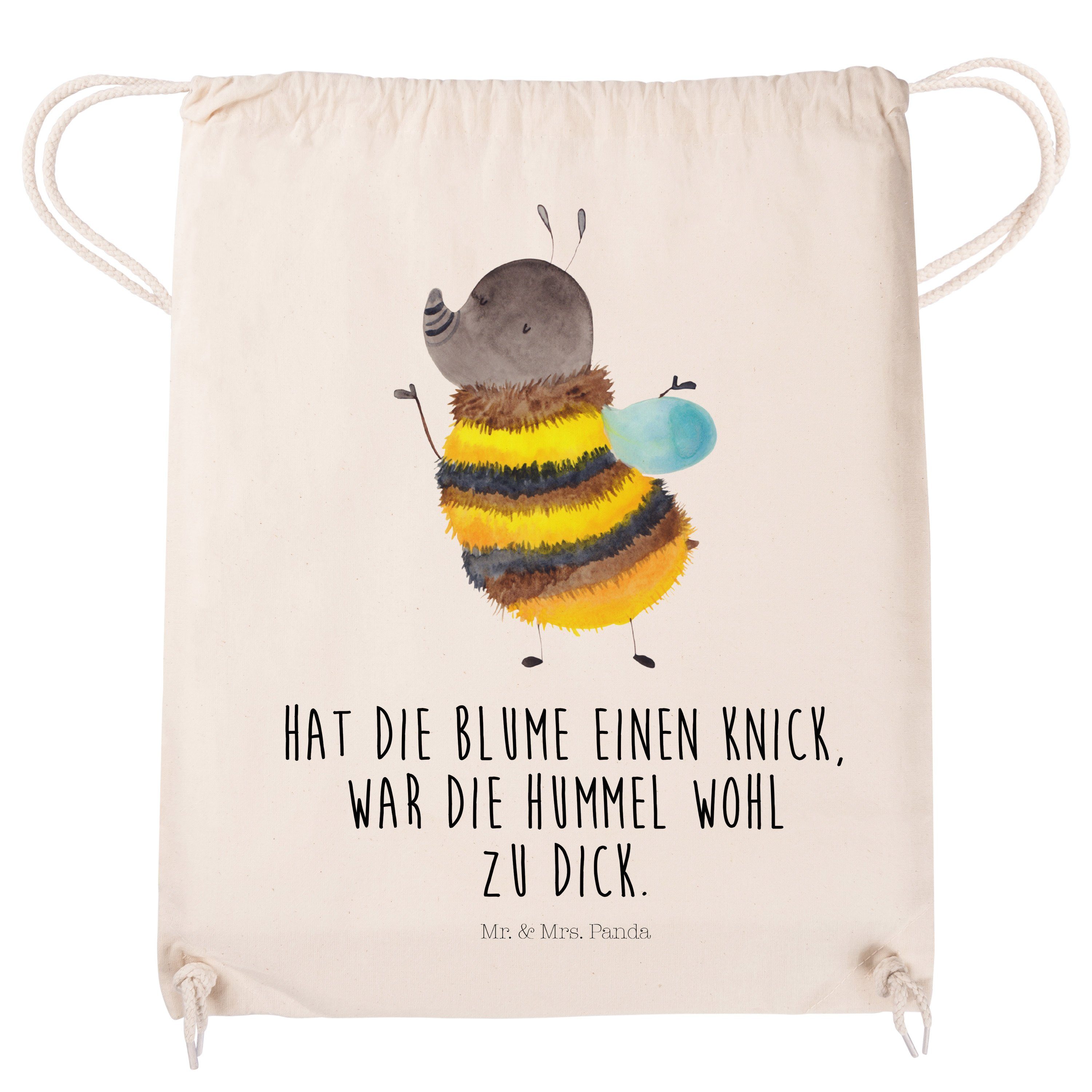 & Transparent Sprüche, - Mr. (1-tlg) - lustige flauschig Sporttasche B Beutel, Panda Geschenk, Hummel Mrs.