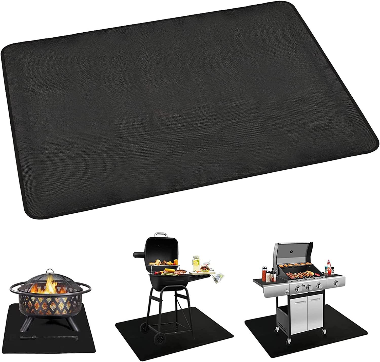 PRIISF Outdoorteppich Bodenschutzmatte BBQ-Matte Grillmatte hitzebeständig günstig online kaufen