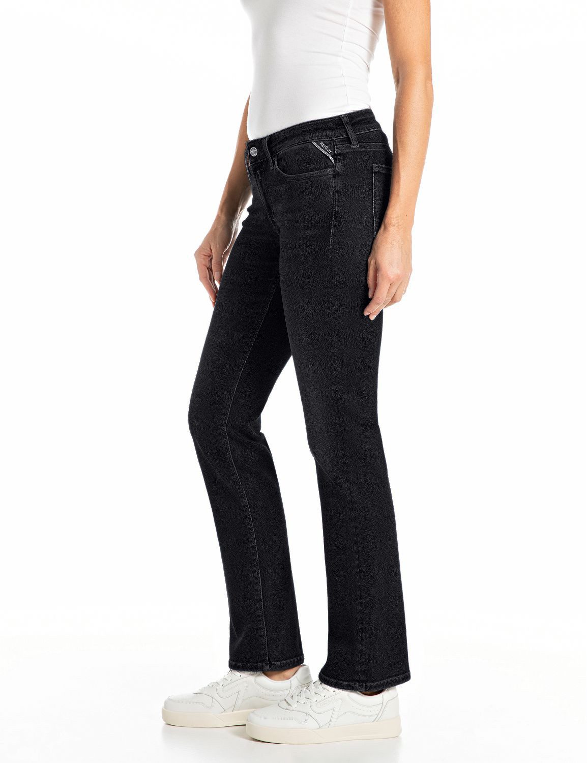 Replay Bootcut-Jeans NEW LUZ mit gesticktem R an der Gesäßtasche