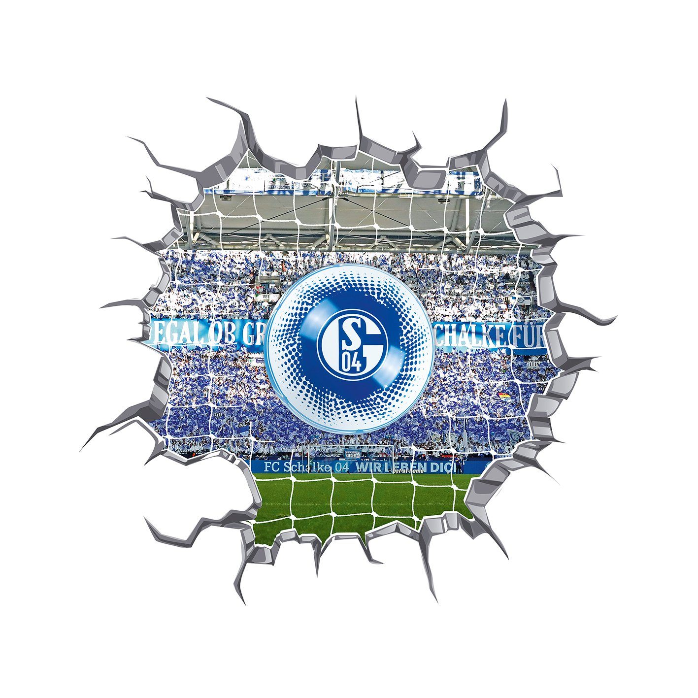 FC Schalke 04 3D-Wandtattoo FC Schalke 04 LED-Lampe in Ballform mit 3D-Wandtattoo