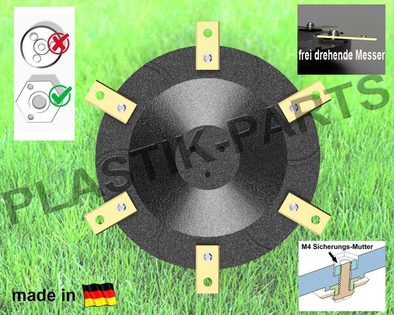 Plastik Parts Mährobotermesser Messerscheibe 6 Klingen günstig online kaufen