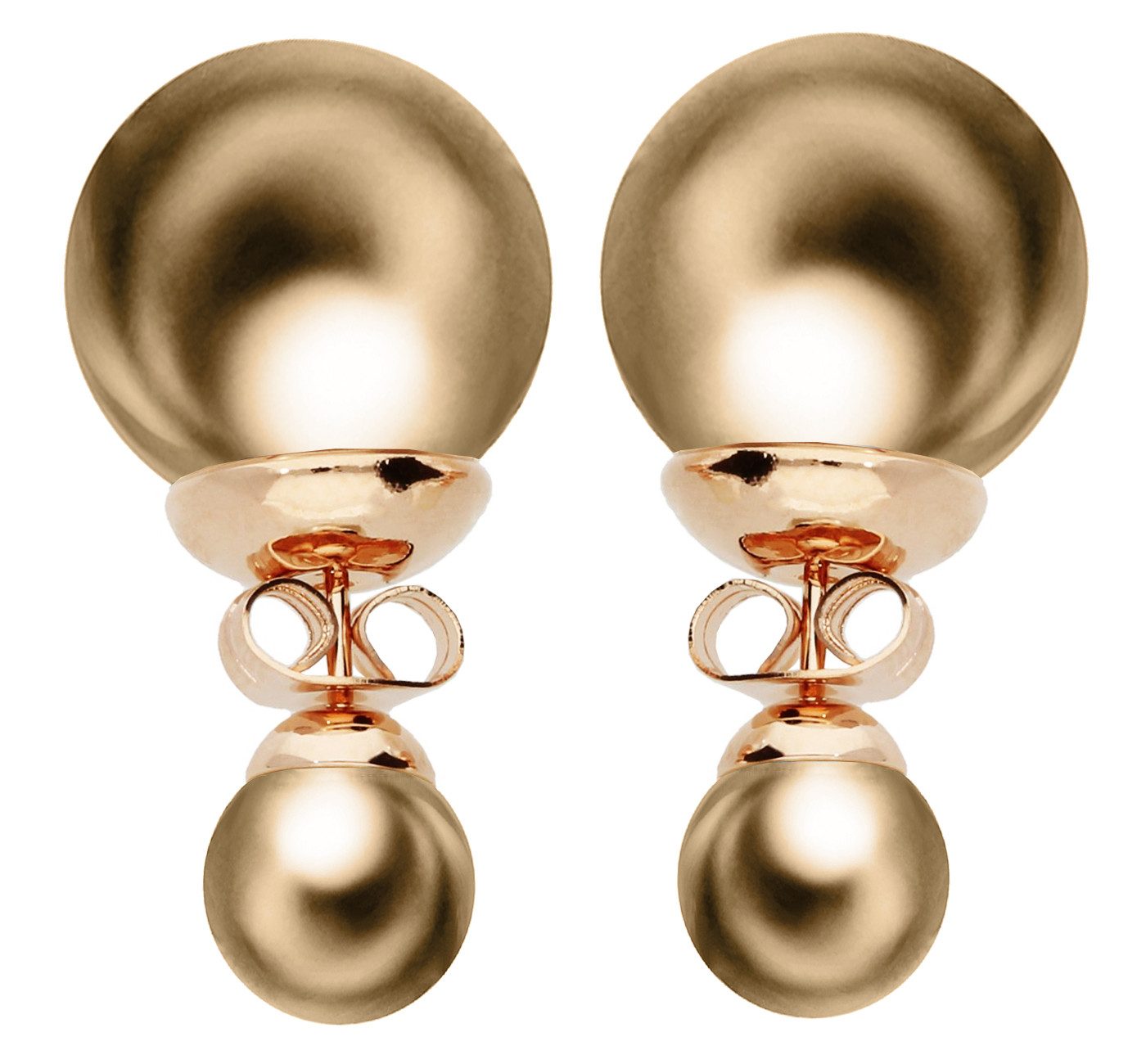LÖB Paar Ohrstecker 750 (18 Karat) Roségold vergoldet Ohrstecker Zwei Perle günstig online kaufen