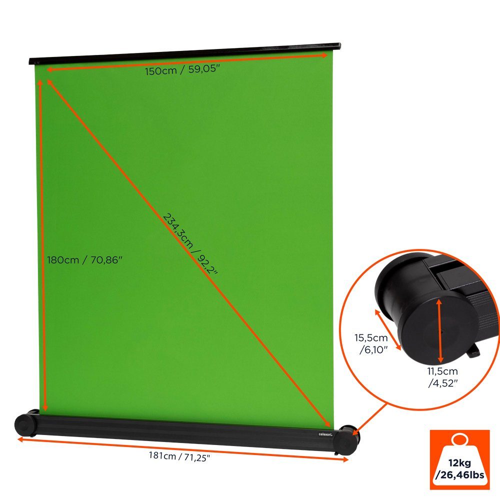 Celexon Chroma Key Green Screen Pull-Up-Leinwand
