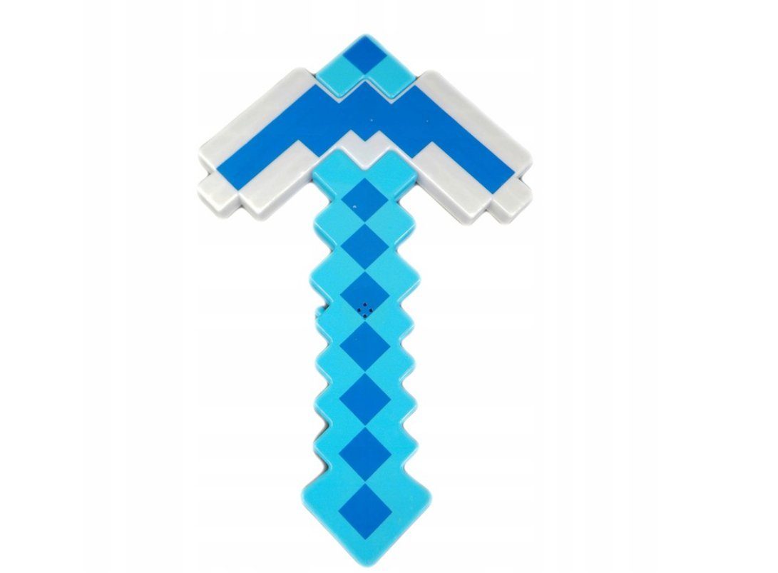 Festivalartikel Lichtschwert LED-Spitzhacke, blinkend, Diamant-Pixel Replik Minecraft (1-tlg)