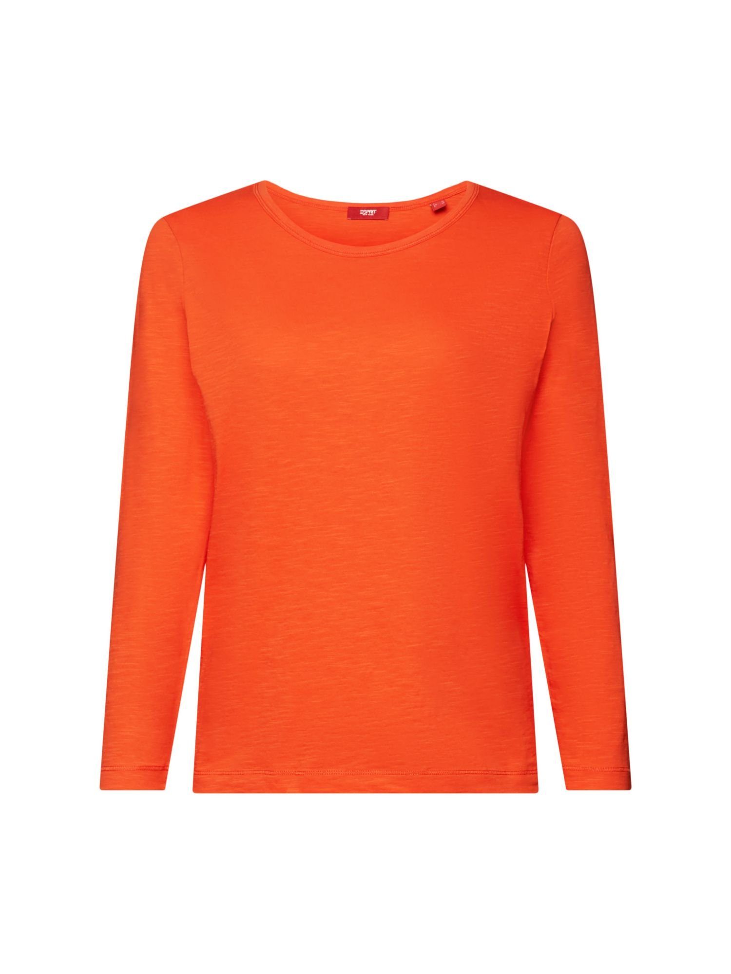 Baumwolle Esprit 3/4-Arm-Shirt Longsleeve, 100 BRIGHT ORANGE %