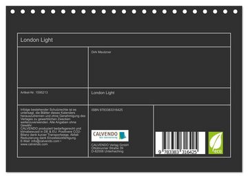 CALVENDO Wandkalender London Light (Tischkalender 2024 DIN A5 quer), CALVENDO Monatskalender