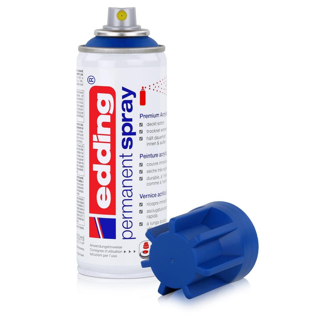 200 Premium Spray RAL enzianblau 2x 501 ml edding Acryllack, Permanent Sprühfarbe edding