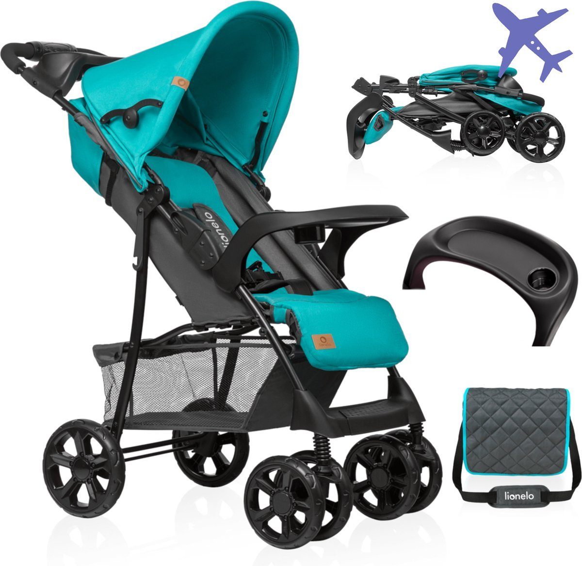 lionelo Kinder-Buggy Emma, Tasche Leicht SGS i EN Bis 15kg