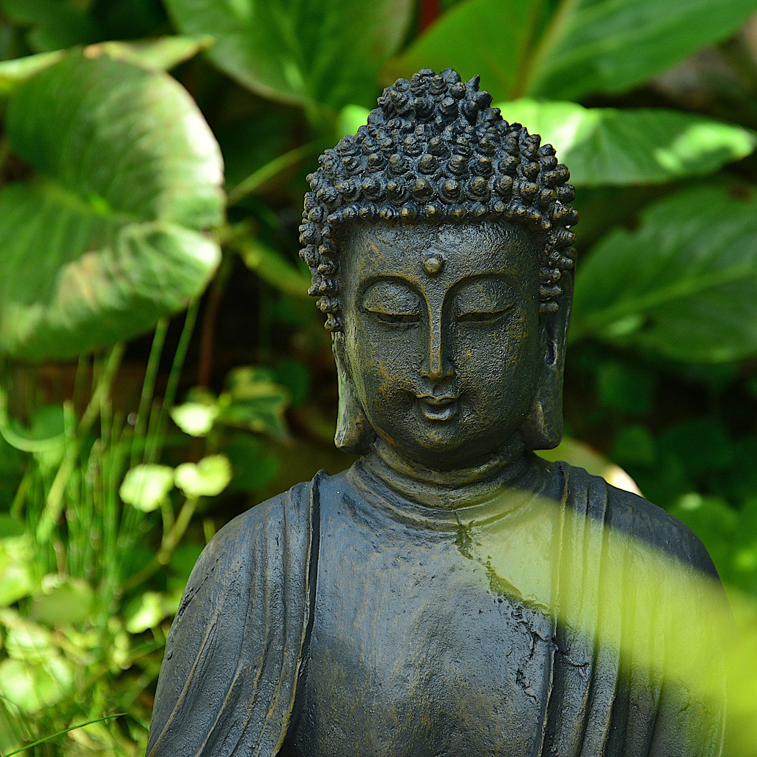 INtrenDU Gartenfigur Dhyana-Buddha Garten Buddha Figur 38cm – Bild 4 von 5