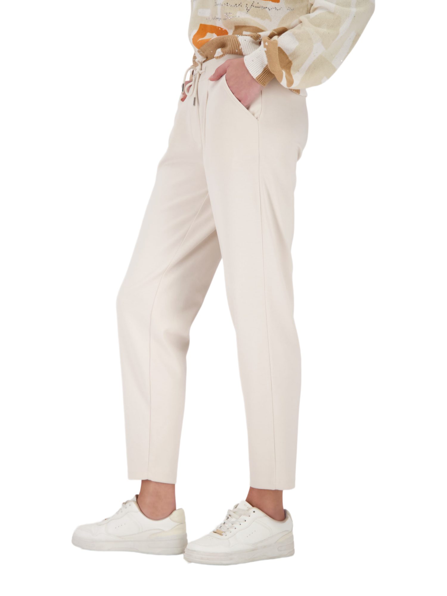 Monari Stoffhose natur, Casual, Polyester, Unifarben, Regular Fit, Mittel