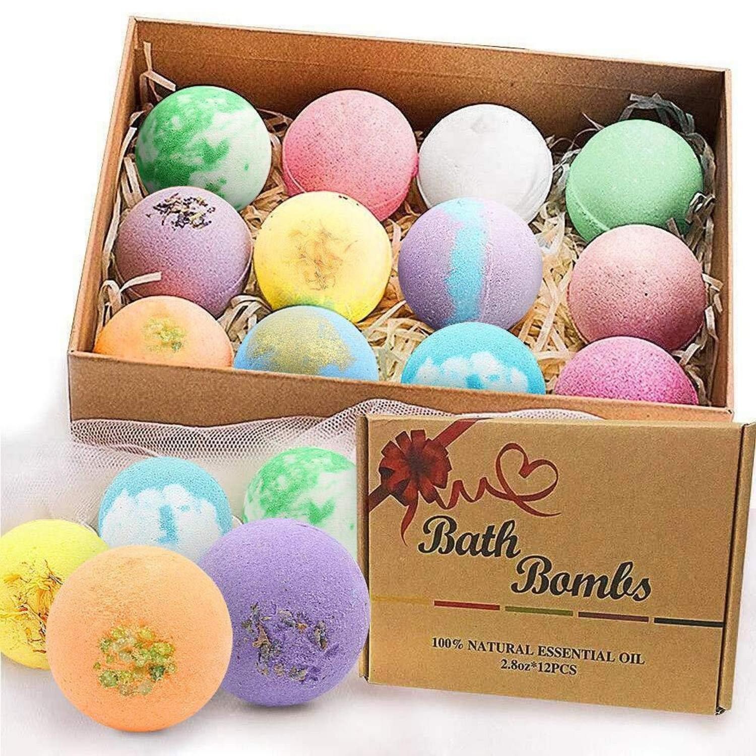 LuxusKollektion Badekugel Badebomben Geschenkset 12er Duftset Bio