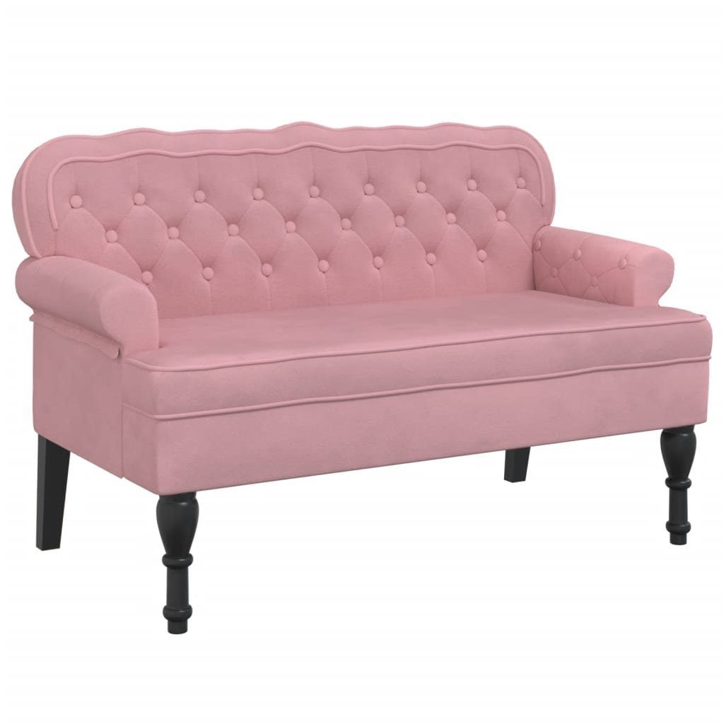 vidaXL Sitzbank Sitzbank mit Rückenlehne Rosa 119,5x64,5x75 cm Samt