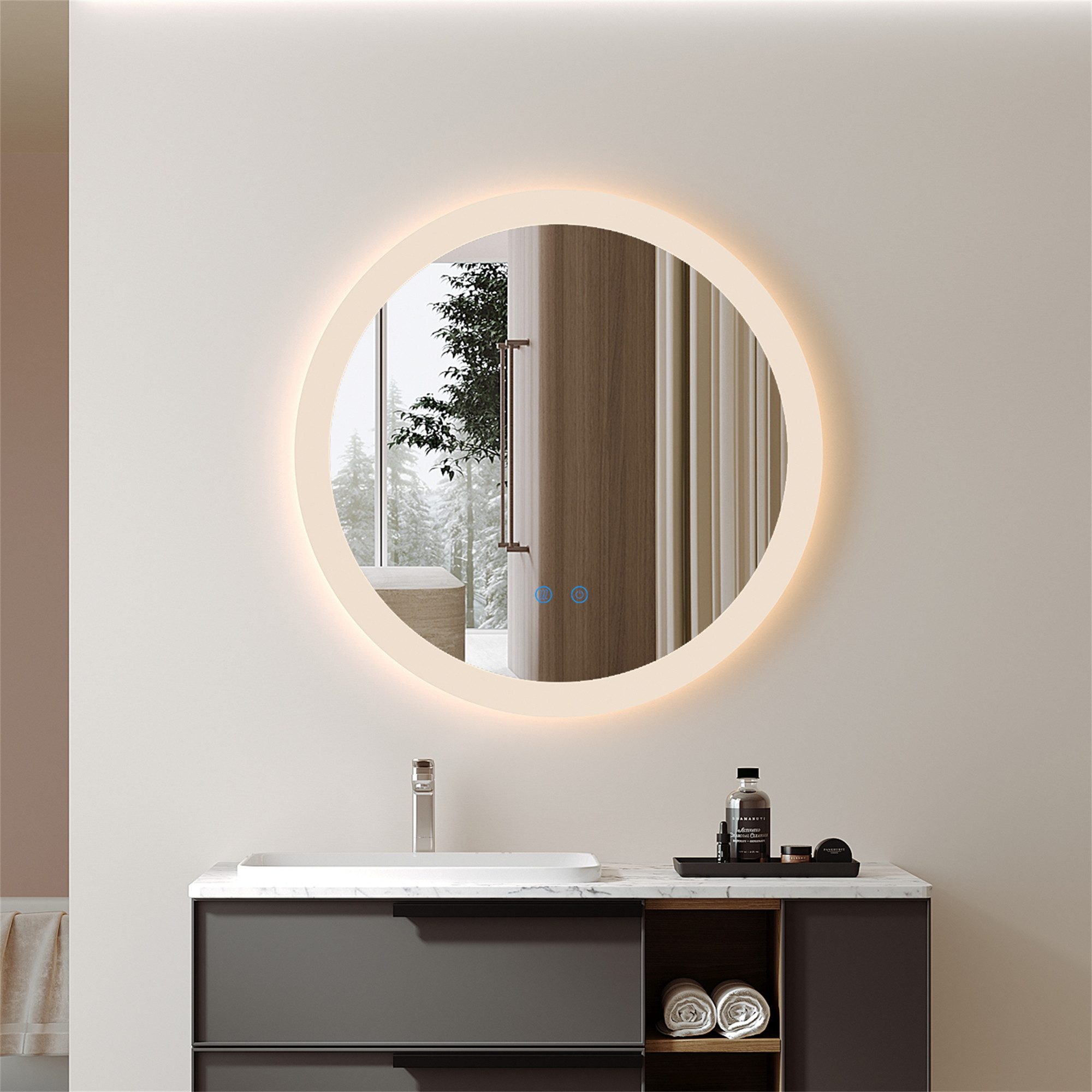 IMPTS Badspiegel Badezimmer Wand spiegel mit Beleuchtung Antibeschlag-Funkt günstig online kaufen