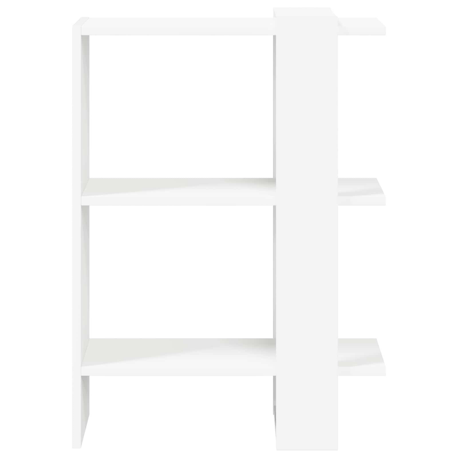 vidaXL Bücherregal Bücherregal 2 Ebenen 52 x 25 x 71,5 cm Holzwerkstoff Weiß, 1-tlg. – Bild 5 von 5