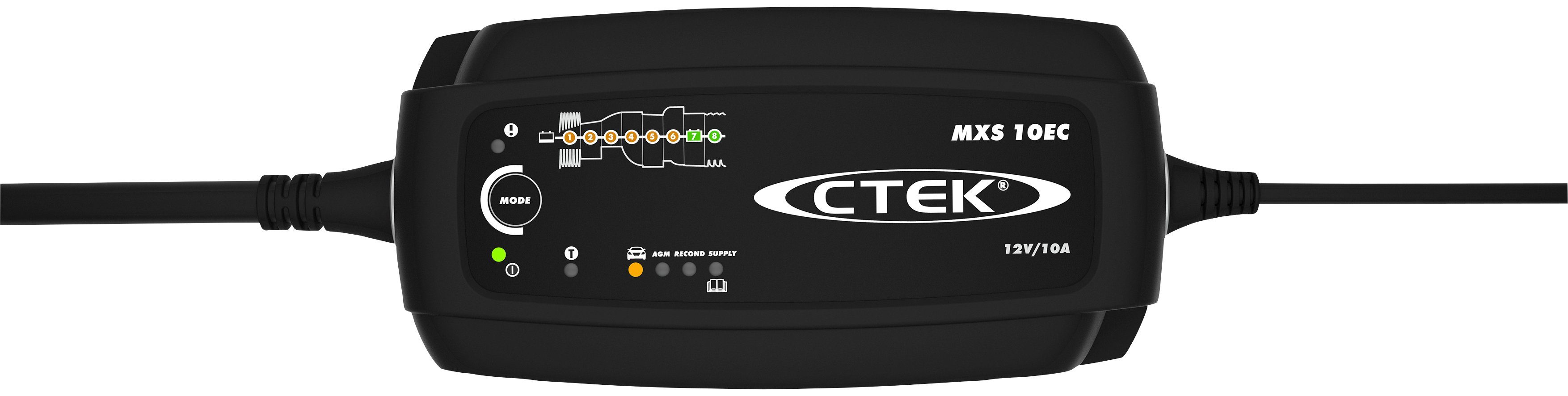 8-stufiger (Vollautomatischer, „Connect and CTEK MXS10EC Batterie-Ladegerät forget“-Ladevorgang)
