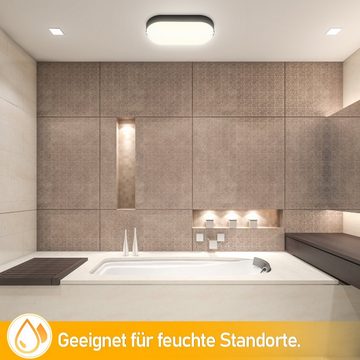 Clanmacy Deckenleuchte LED Feuchtraumleuchte Wannenleuchte Ovalleuchte Badlampe IP54 15W Bürolamp Kellerleuchte