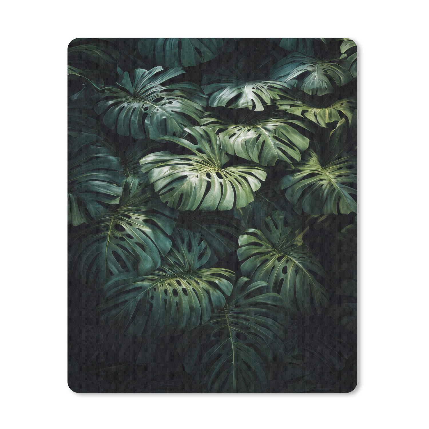 MuchoWow Mauspad Pflanze - Monstera - Licht (1-St), Gaming, Mousepad Klein, Büro Zubehör, Mausunterlage, 19x23 cm