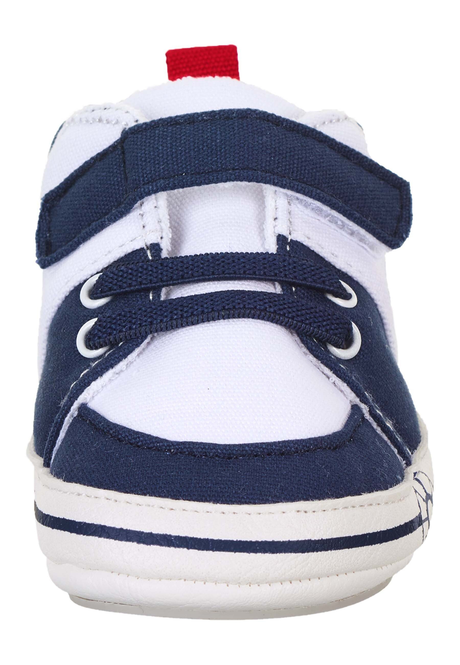 Baby-Schuh Baby - Schnürsenkeln Klettverschluss Sohle mit Schuhe mit in - Krabbelschuh Flexible Baby-Schuh rutschfester Sterntaler® Krabbelschuhe aufgenähter (1-tlg) elastischen Marine und