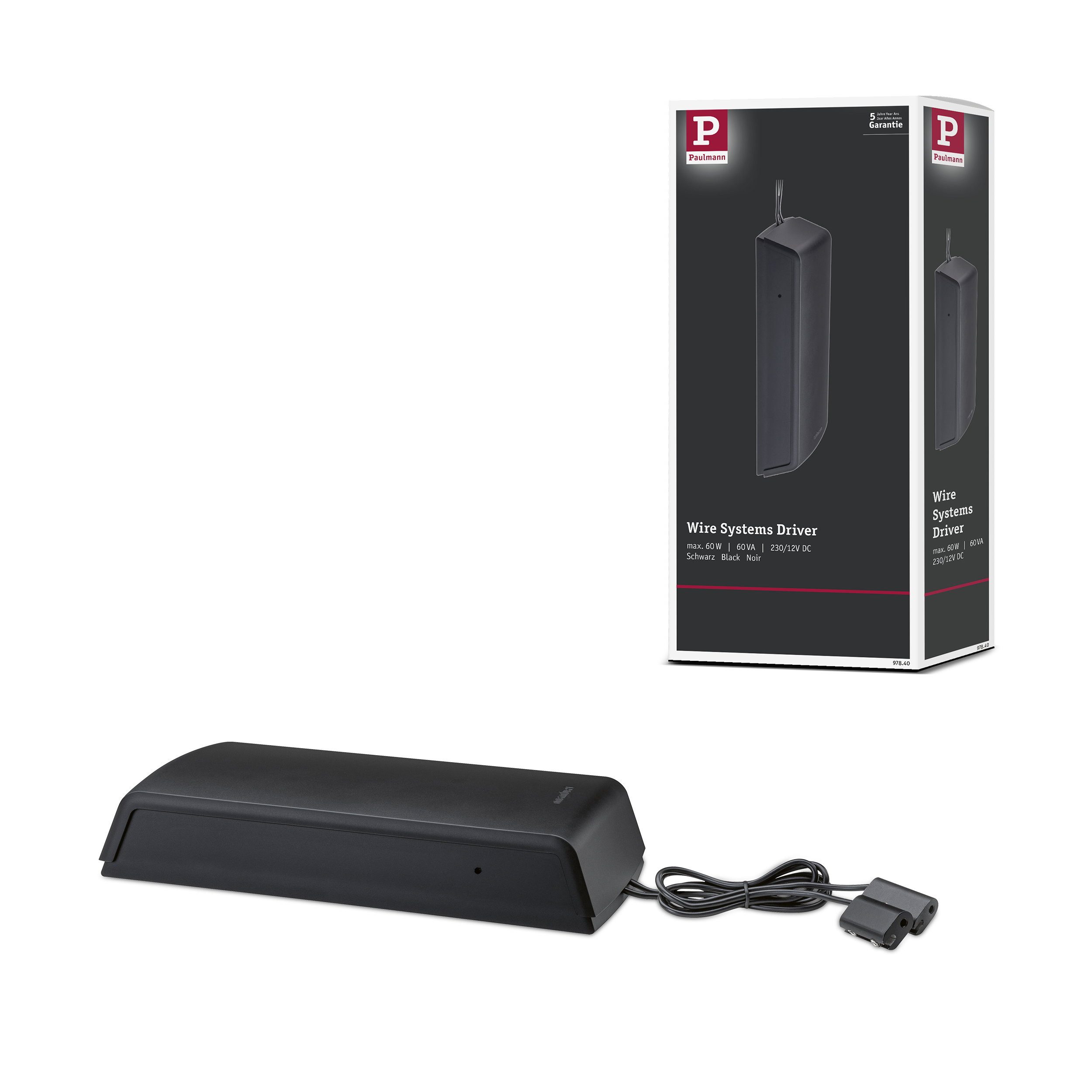 Paulmann Schienensystem-Sets Seilsystem Driver max. 60W 230/12V Schwarz