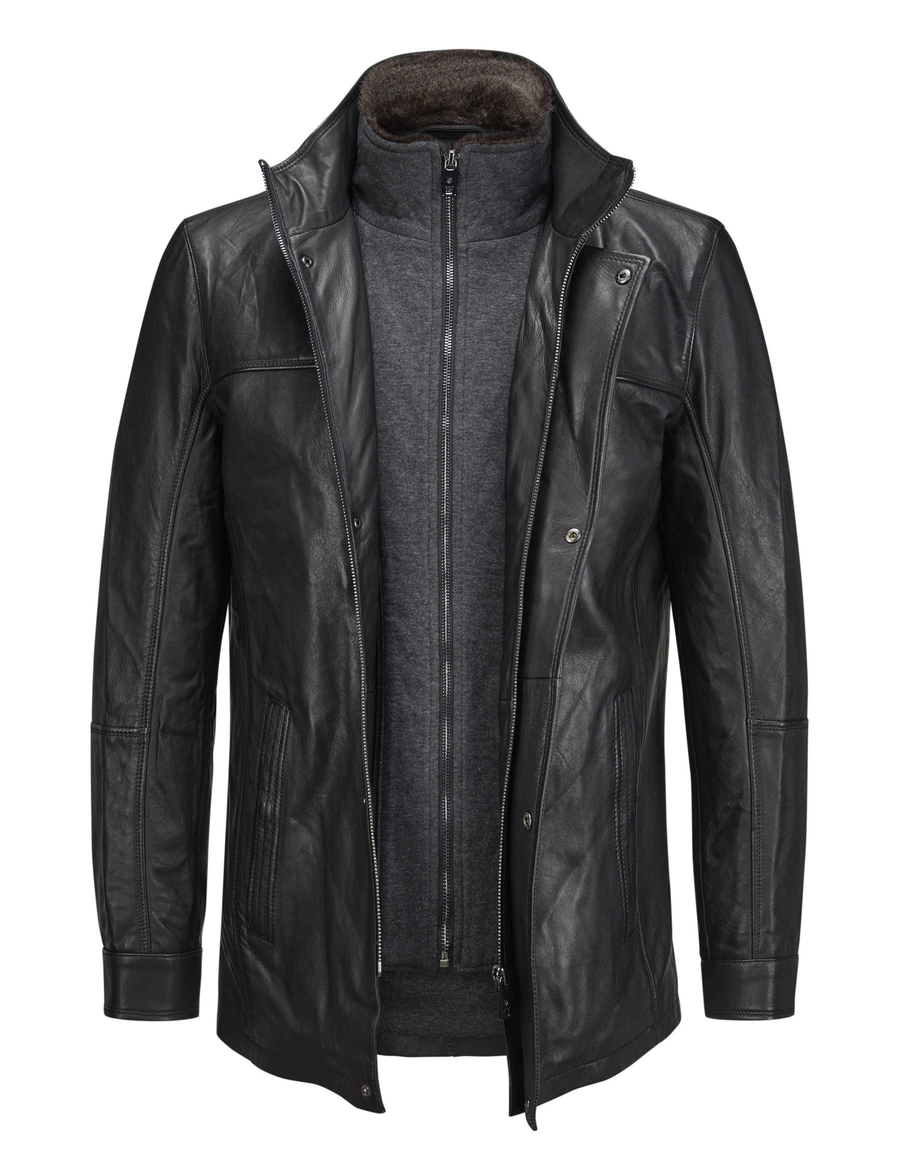 Milestone Lederjacke MSBernardo mit abnehmbarem Windschutz günstig online kaufen