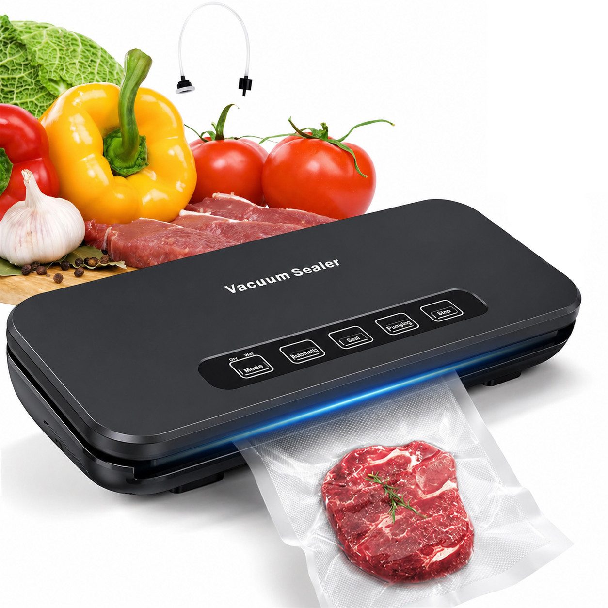 MOPUEA Vakuumierer Vakuumiergerät Vacuum Sealer Folienschweißgerät