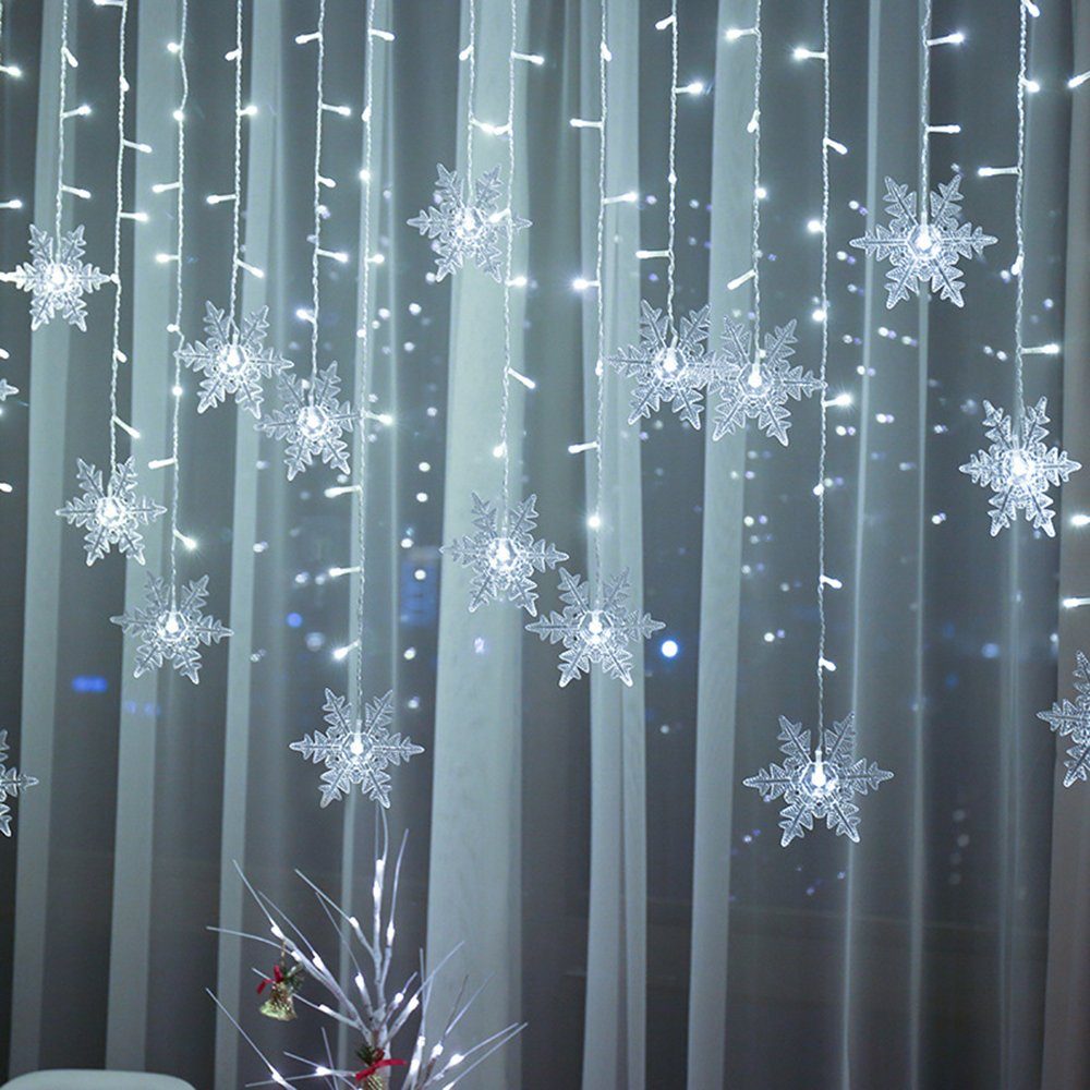 Sunicol LED-Lichterkette LED Lichtervorhang Lichterkette, Schneeflocke günstig online kaufen