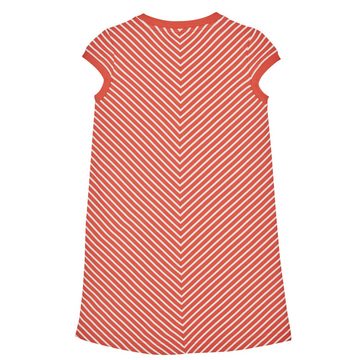Finkid A-Linien-Kleid Keidas Fox/Offwhite Kleid Taschen kurzarm gestreift 110/120 Mädchen Sommer Kurzarm Kleid