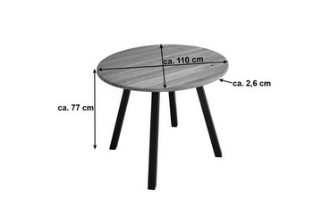 SAM® Essgruppe Widin, Esszimmertisch rund, Massivholz Wildeiche mit 3 Stühlen