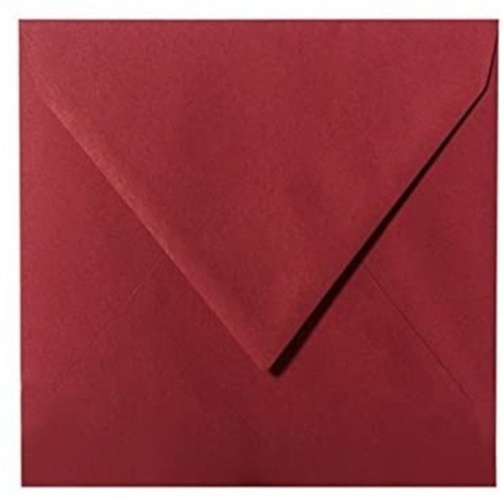 Briefumschläge24Plus Briefumschlag 50 St. 10 x 10 cm Конверты Quadratisch feuchtklebend Bordeaux, 10 x 10 mm Конверты Recyceltes Material