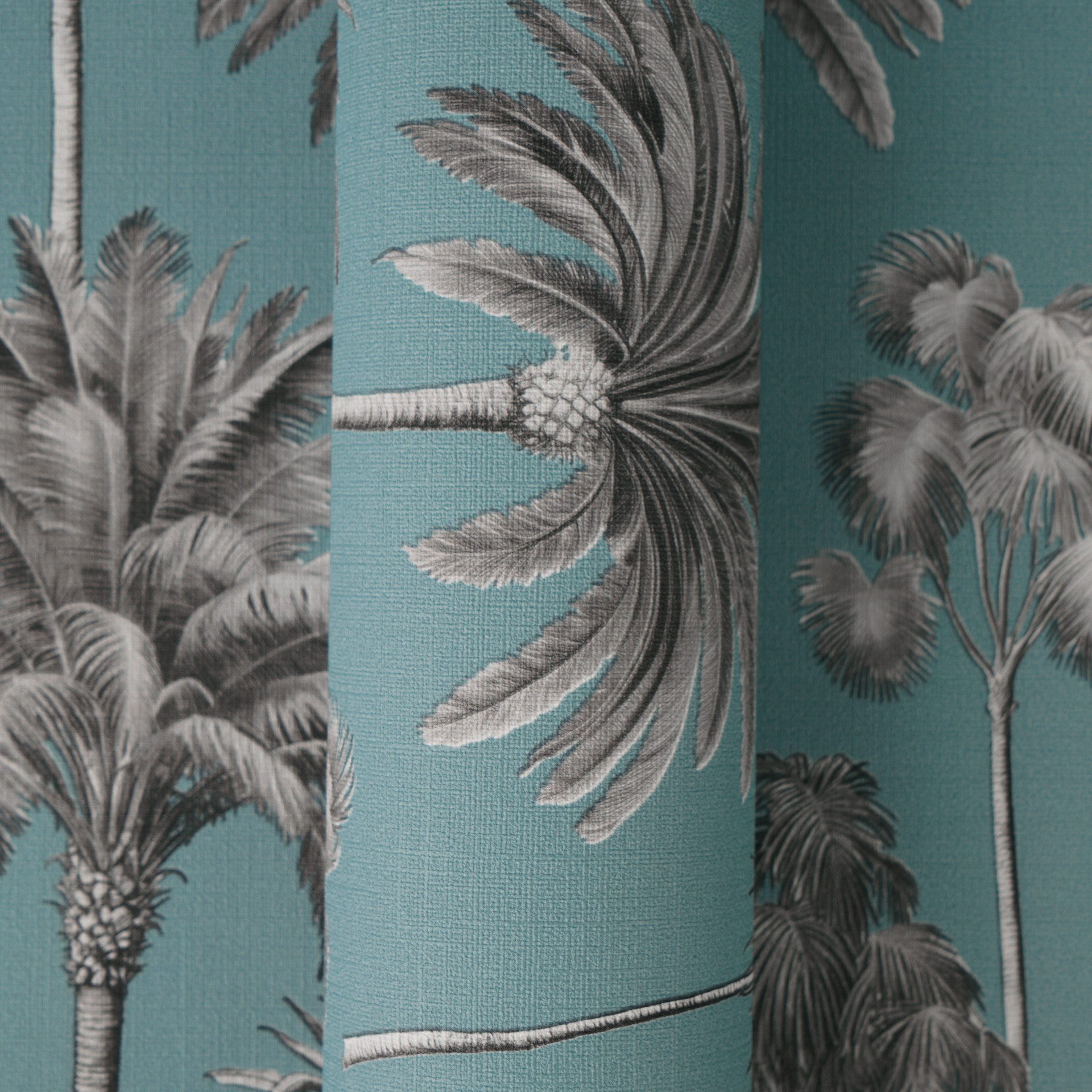 A.S. Création Vliestapete Pintwalls III Exotische Palmen Vintage, strukturiert, tropisch, (1 St), Exotische Palmen-Tapete im Illustrationsstil – ideal für Wohnraum