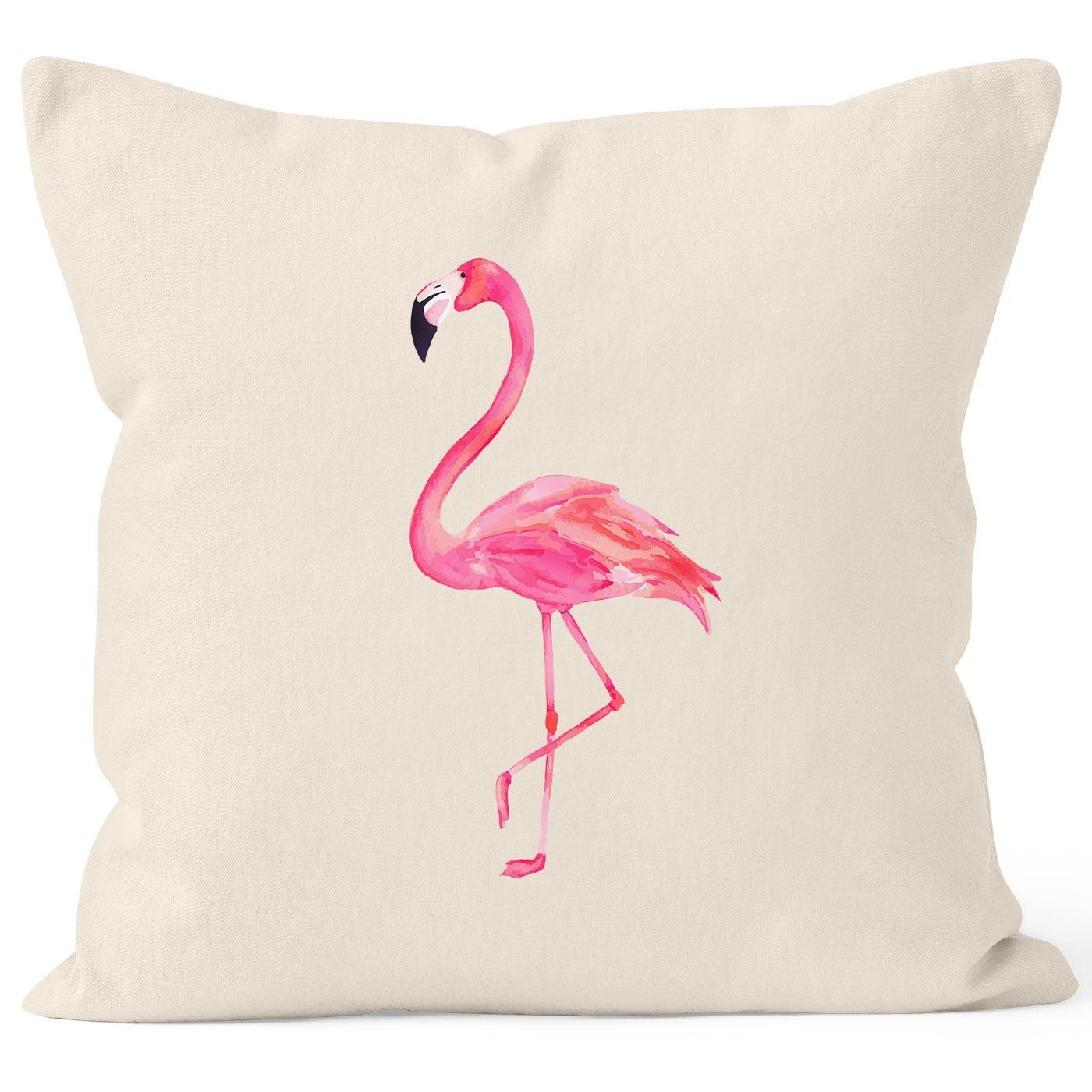 Kissenhülle Baumwolle 40x40 natur Dekokissen Kissenbezug Flamingo Dekokissen Autiga® Autiga