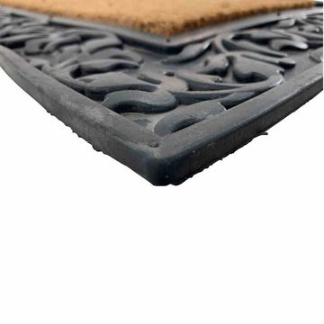 Fußmatte Gummifußmatte Blattwerk eckig 90x55cm Schmutzfangmatte Fußmatte Fußabt, Siena Garden