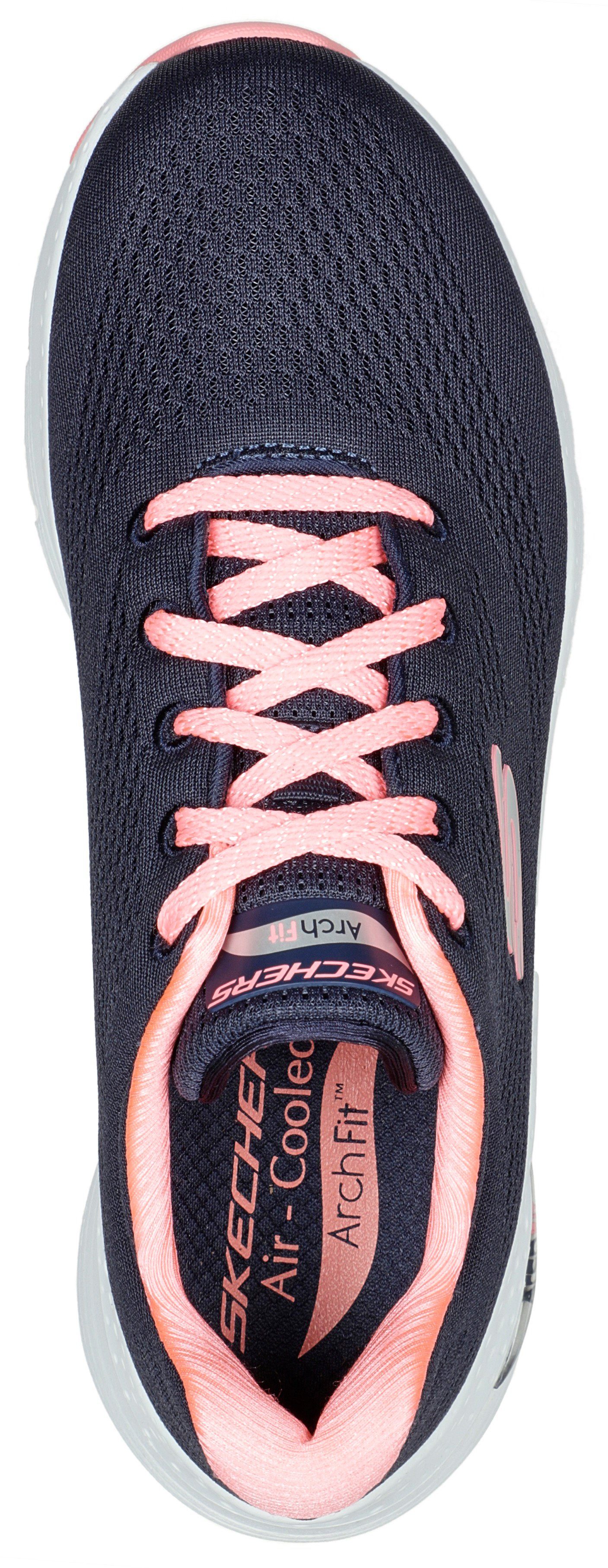 Sneaker Logo-Emblem FIT Skechers mit navy-koralle ARCH seitlichem